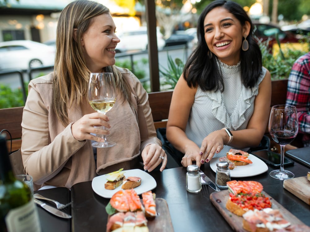 Residents dining near San Villante in Mesa, Arizona