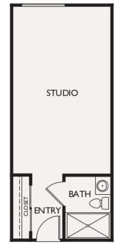 Assisted Living Studio at The Montera in La Mesa, California