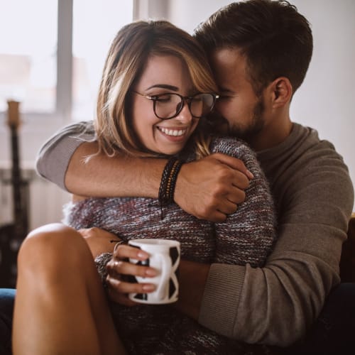 A happy couple at Santa Margarita in Oceanside, California