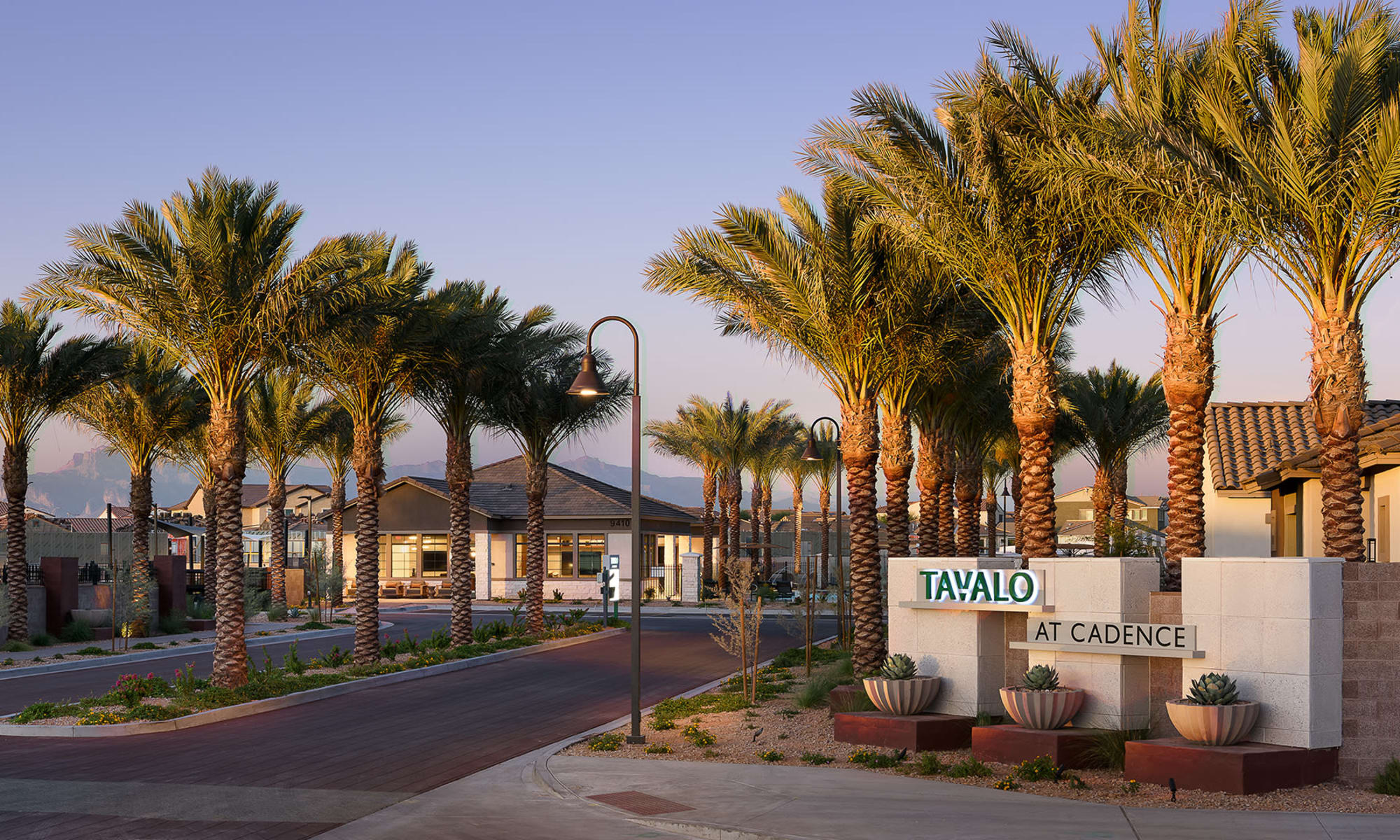 Community entrance at Tavalo at Cadence in Mesa, Arizona