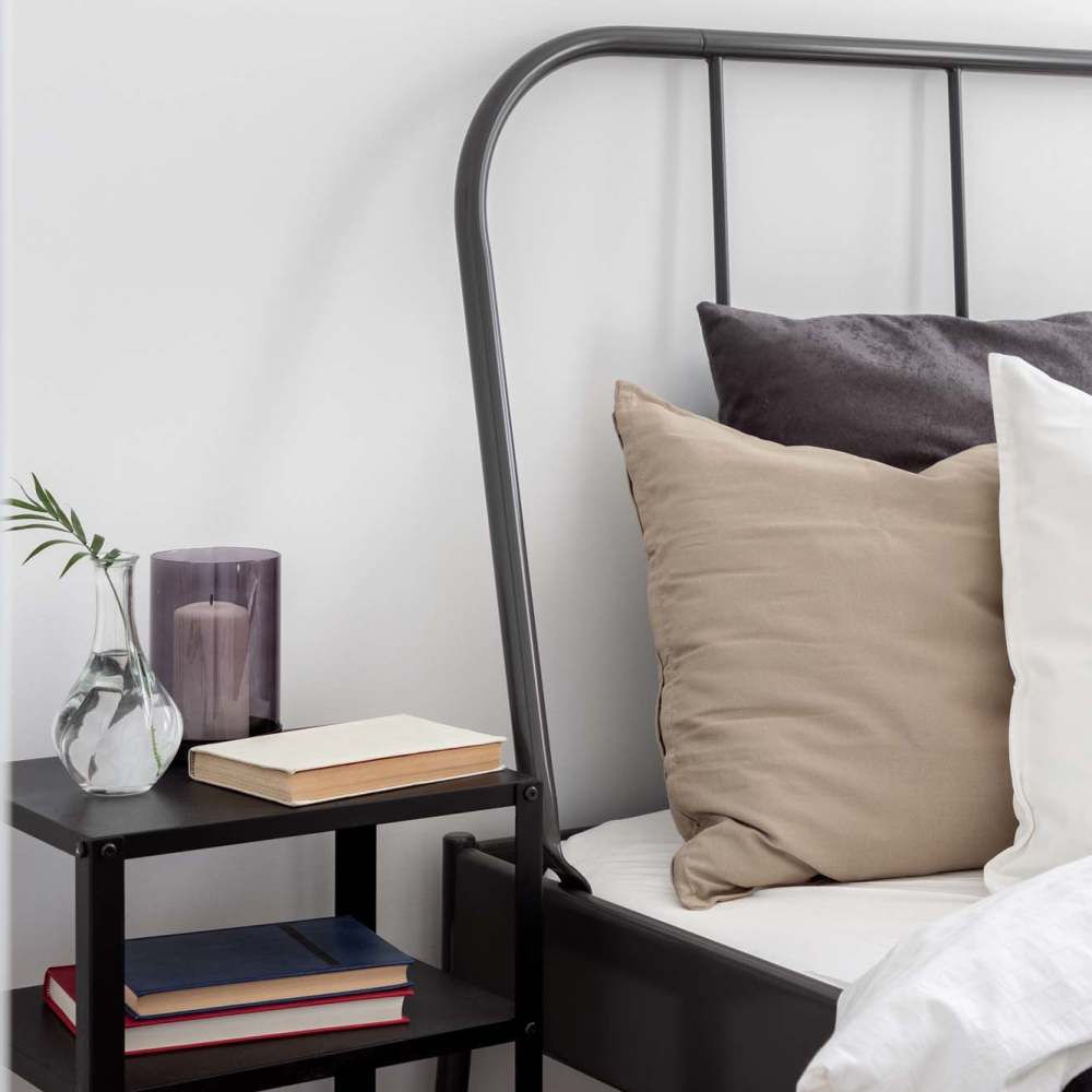 Modern apartment bedroom at Ridge Commons in Lafayette, Louisiana