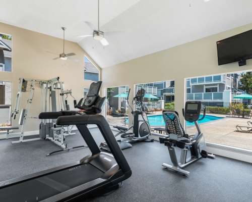 Fitness center at Shadowcreek Apartment Homes, Campbell, California