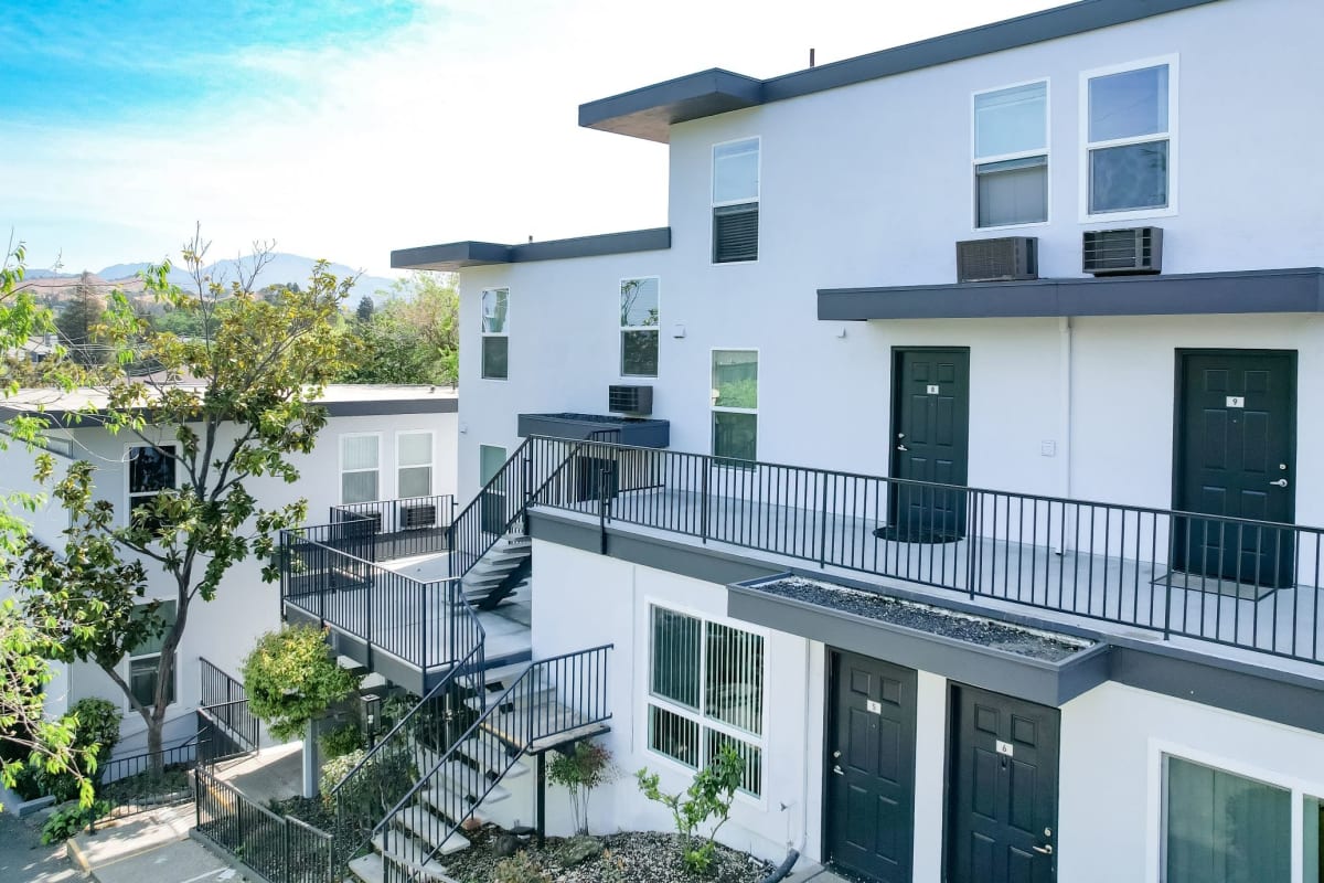 Exterior view of apartments at Oak and Iron in Walnut Creek, California