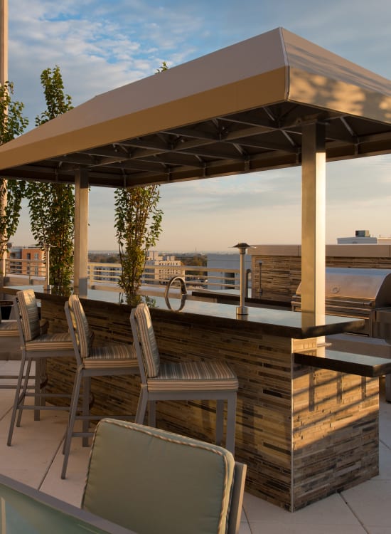 Rooftop deck at Solaire 1150 Ripley in Silver Spring, Maryland