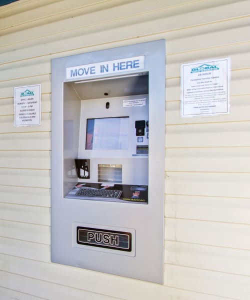 The kiosk at Global Self Storage in Summerville, South Carolina