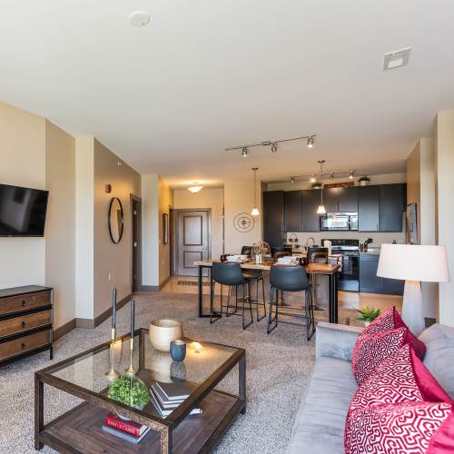 Living room at Latitude at Deerfield Crossing in Mason, Ohio