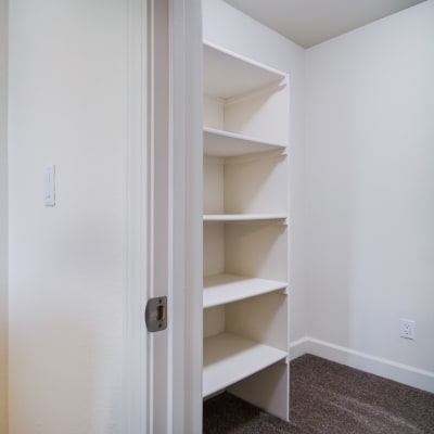 Inside a spacious closet at Harborview in Oceanside, California