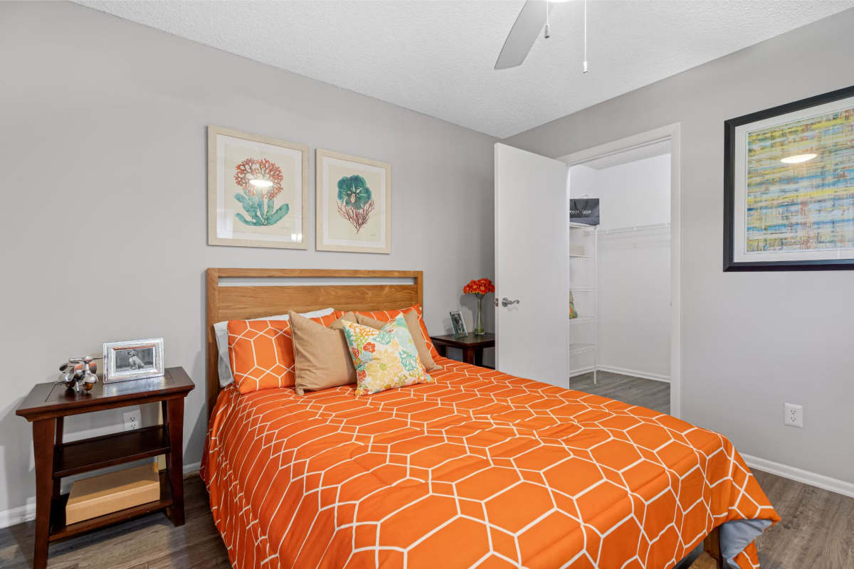 Modern bedroom at Centro at Davie Apartments, Davie, Florida