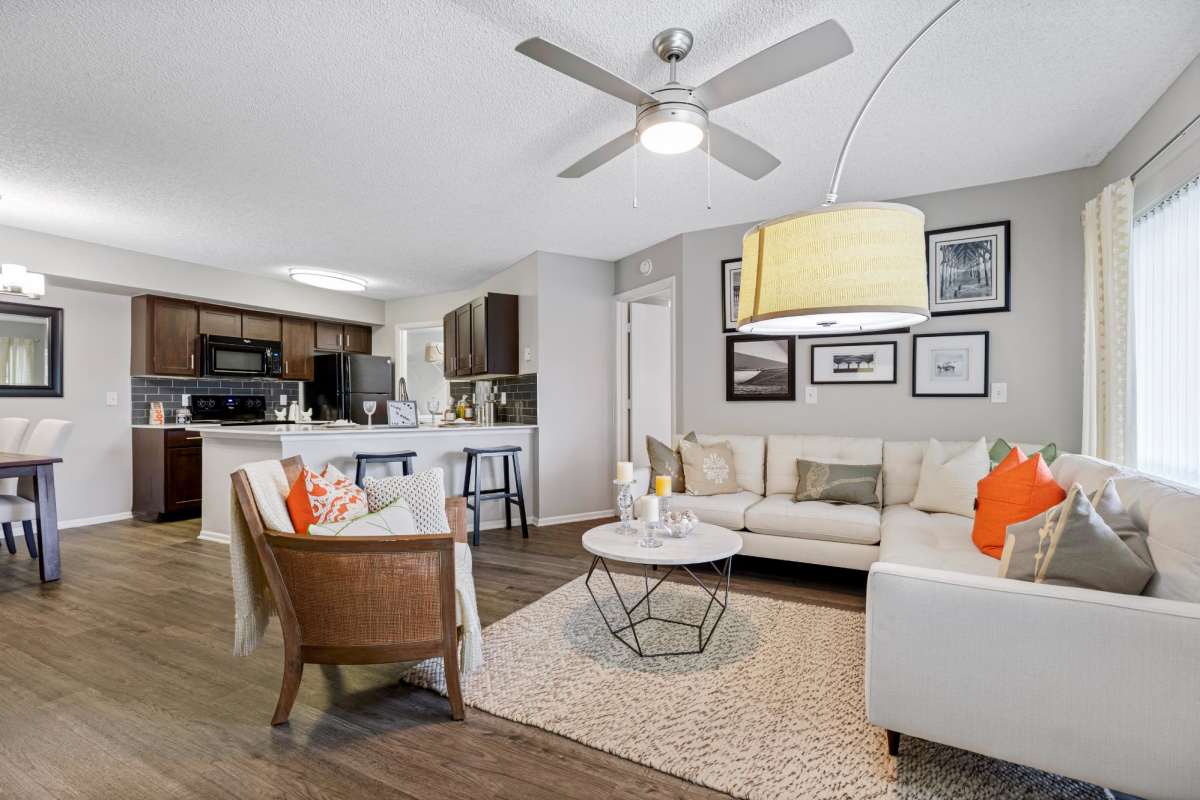 Spacious living room at Centro at Davie Apartments, Davie, Florida