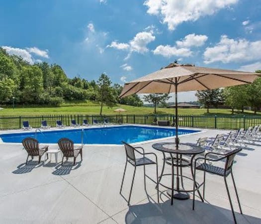 Poolside at Steeplechase Apartments in Camillus, New York