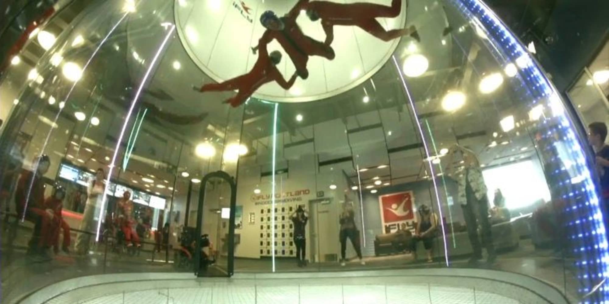 Residents from Stoneybrook Assisted Living in Corvallis, Oregon indoor skydiving