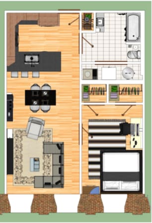 1 Bedroom with 1 or 1.5 Bath  700 – 1355 Sq. Ft.  Loft option available  Starting at $1026*