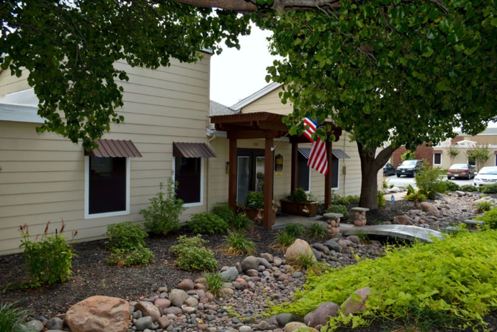 Exterior of the leasing office at Riverbend in Arlington, Texas