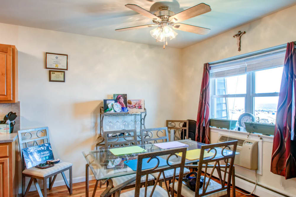 Dining room at Ocean Harbor Apartments in Belmar, New Jersey