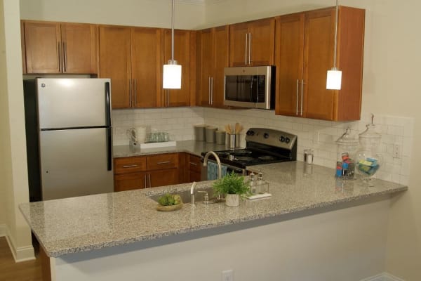 Fully equipped kitchen at Encore North in Greensboro, North Carolina