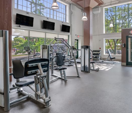 State-of-the-art fitness center at The Archer in Cleveland, Ohio