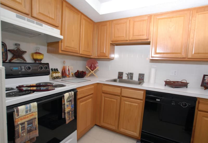 Bright kitchen at Meadows at Marlborough in Marlborough, Massachusetts
