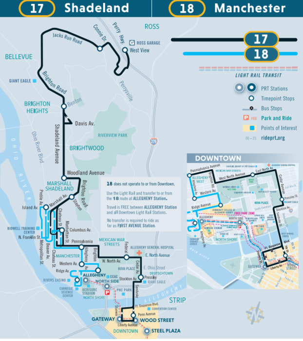 Map at Manchester Commons in Pittsburgh, Pennsylvania