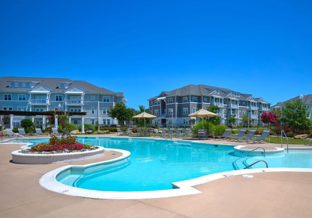 Resort-style swimming pool at The Apartments at Spence Crossing, Virginia Beach, Virginia