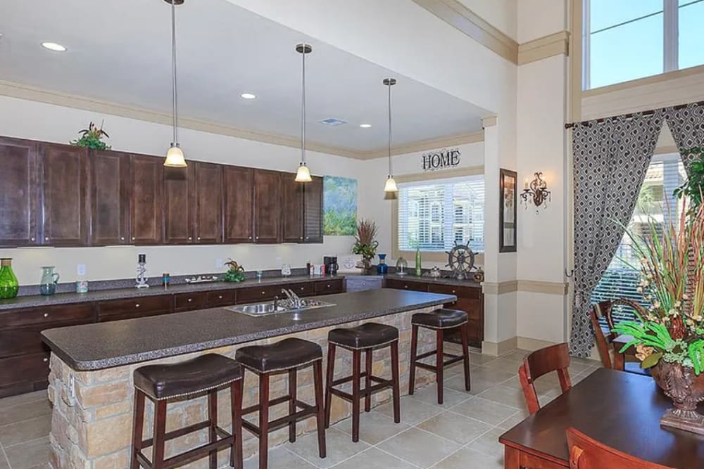 Garden Style kitchen with island seating at Villas On Independence in Port Lavaca, Texas