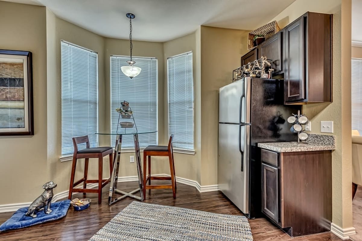 Kitchen area at Chateau Mirage Apartment Homes in Lafayette, Louisiana