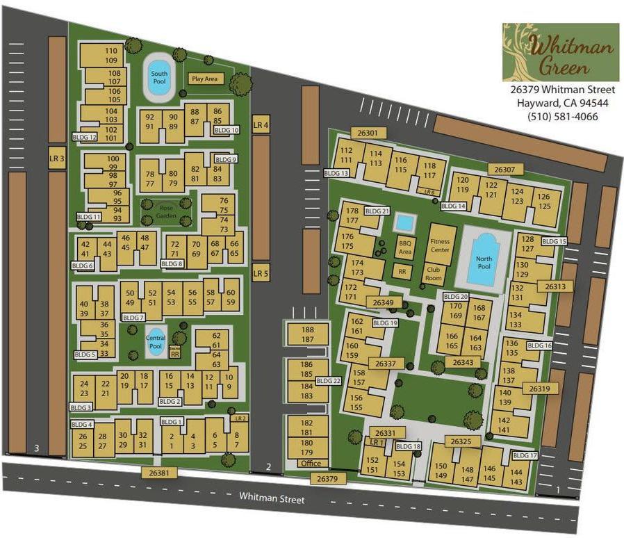 Site Map at Whitman Green in Hayward, California