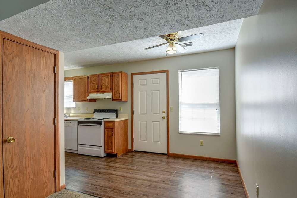 Kitchen with wood flooring at Greene Glen in Morgantown. WV