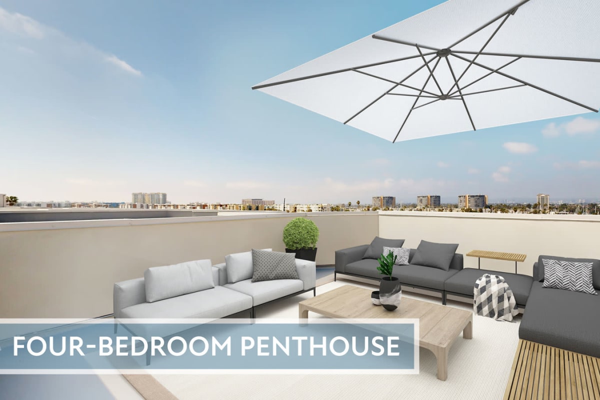 Rooftop Patio in four-bedroom penthouse at Esprit Marina del Rey