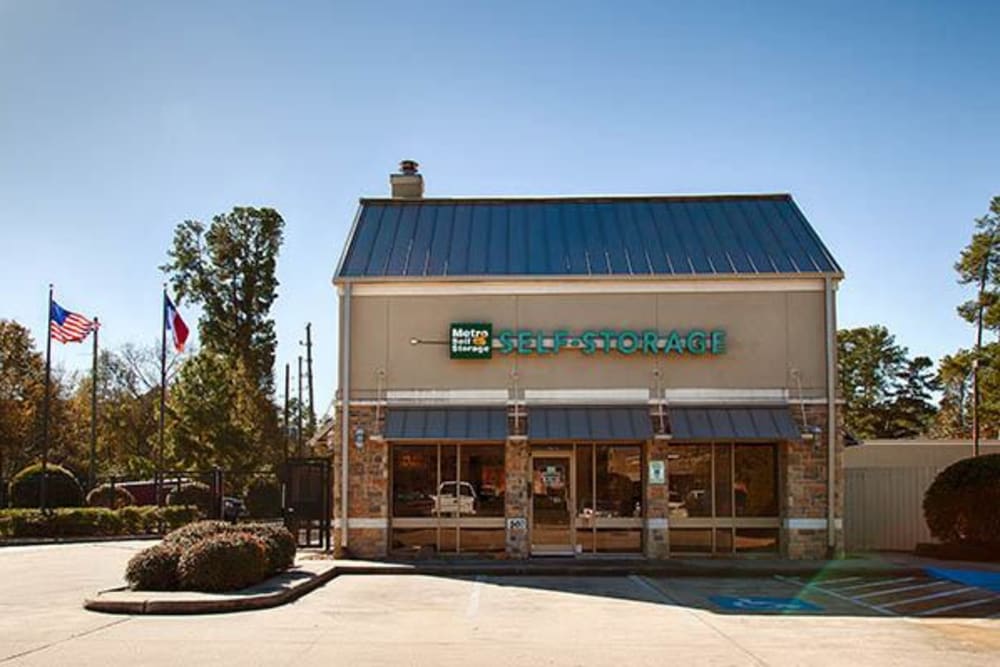 Office exterior view at Metro Self Storage in Kingwood, Texas