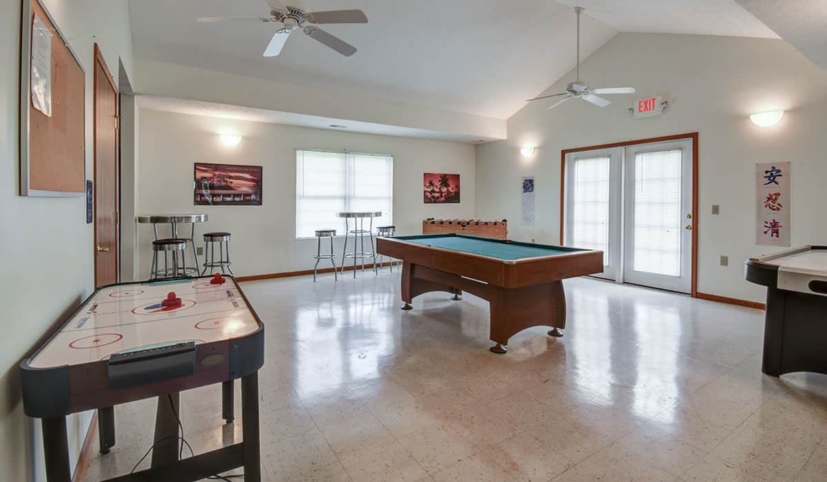 Community game room at Oakmont Greene I in Mount Hope, West Virginia