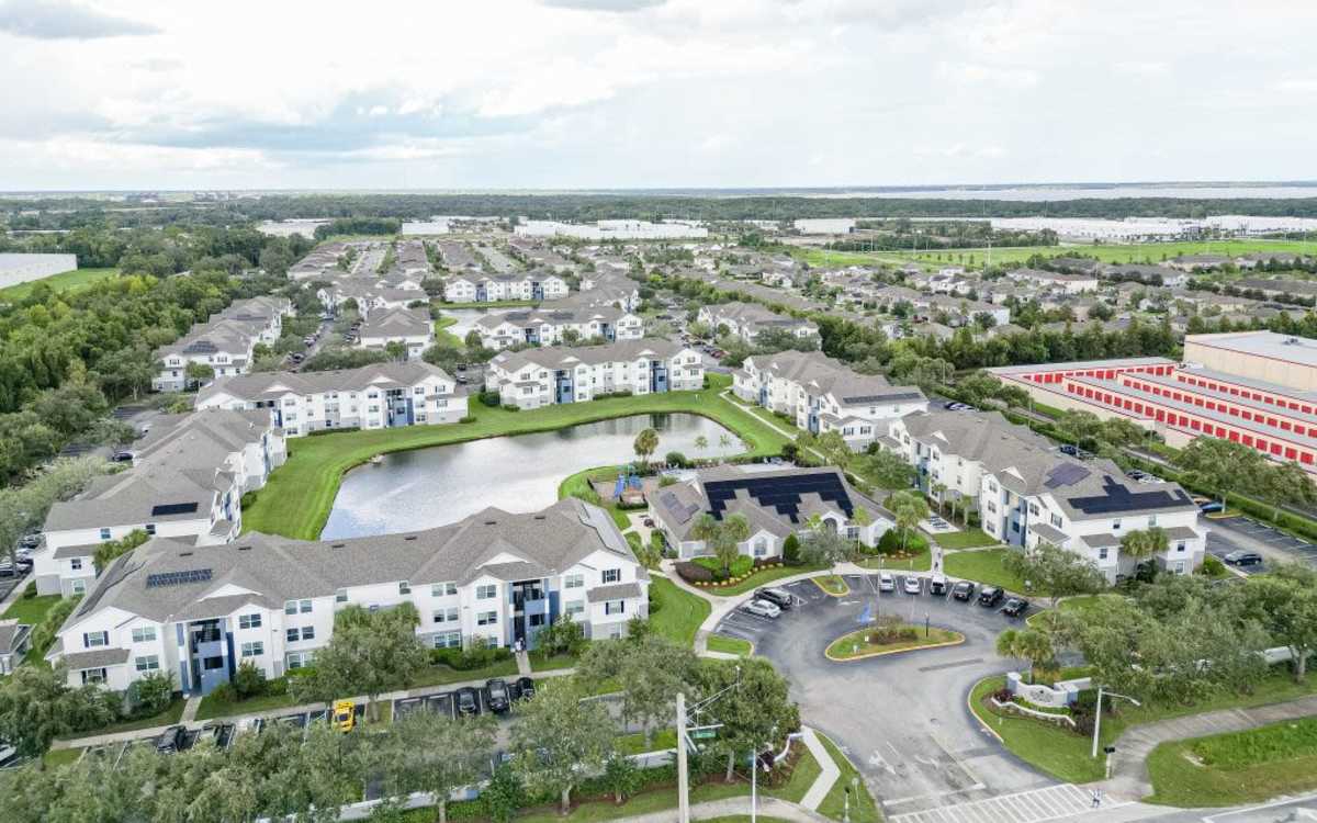 Aerial view of community at Stratford Point in Sanford, Florida