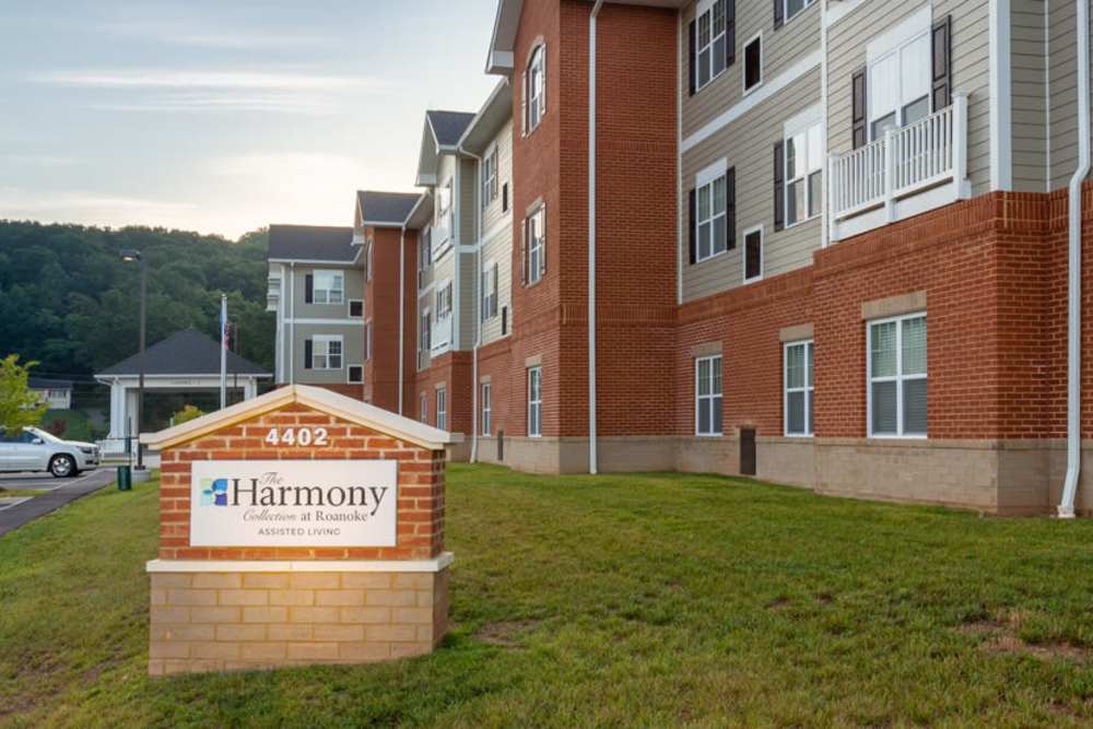 Exterior entrance at The Harmony Collection at Roanoke - Assisted Living in Roanoke, Virginia