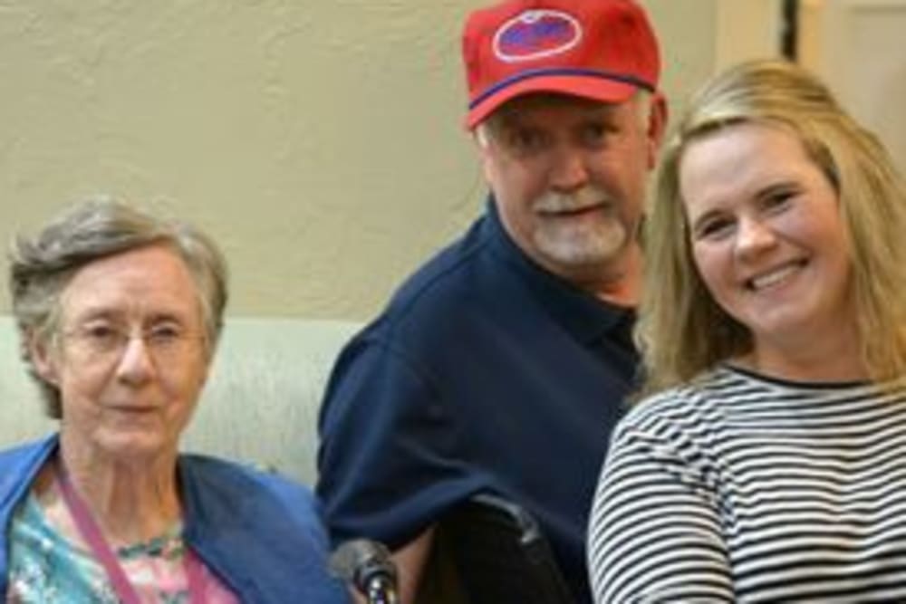 Ice cream cart going door to door delivering ice cream to residents at Shawnee Memory Care in Shawnee, Oklahoma