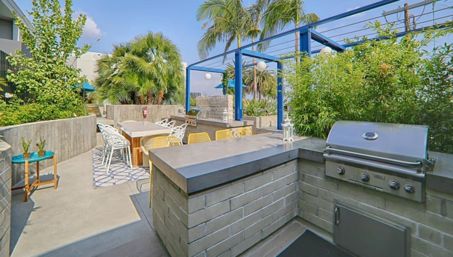 Resident gym at Angelene Apartments in West Hollywood, California