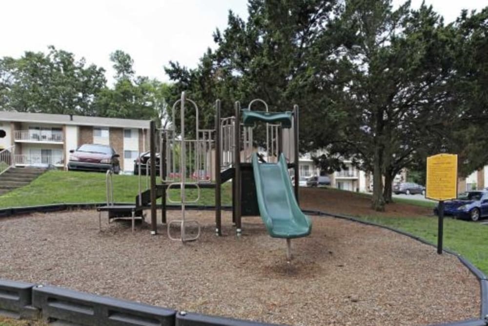 A slide on the playground at Valley Terrace in Durham, North Carolina