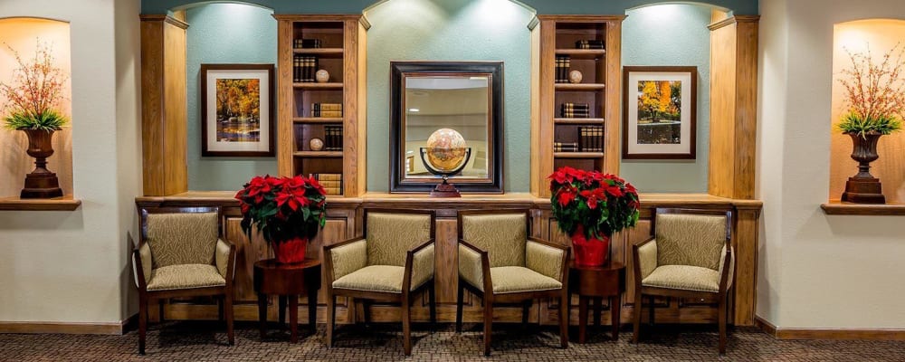 Living room in a senior apartment at The Springs at Anna Maria in Medford, Oregon