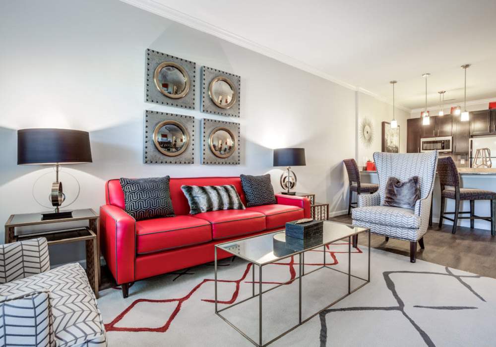 Spacious living room at Carastone in Charlotte, North Carolina