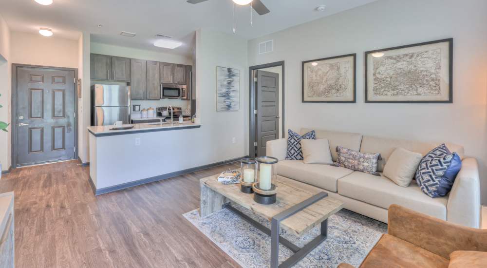 Living room with coffee table at Anthem at Creekside in Smyrna, Tennessee