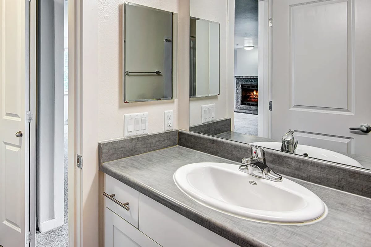 Rendering of bathroom apartment at Heronfield in Kirkland, Washington