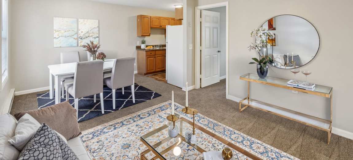 Spacious living rooms and kitchens at Willow Tree Apartments in Lebanon, Tennessee
