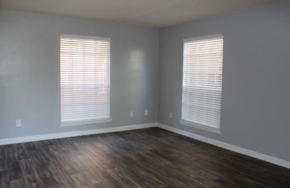 Wood-style flooring in an apartment at Killan Hill in Snellville, Georgia