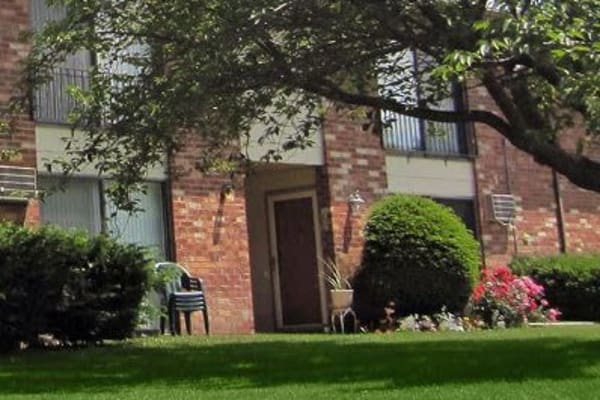 Exterior view of apartment buildings at Crossroads Apartments in Spencerport, New York