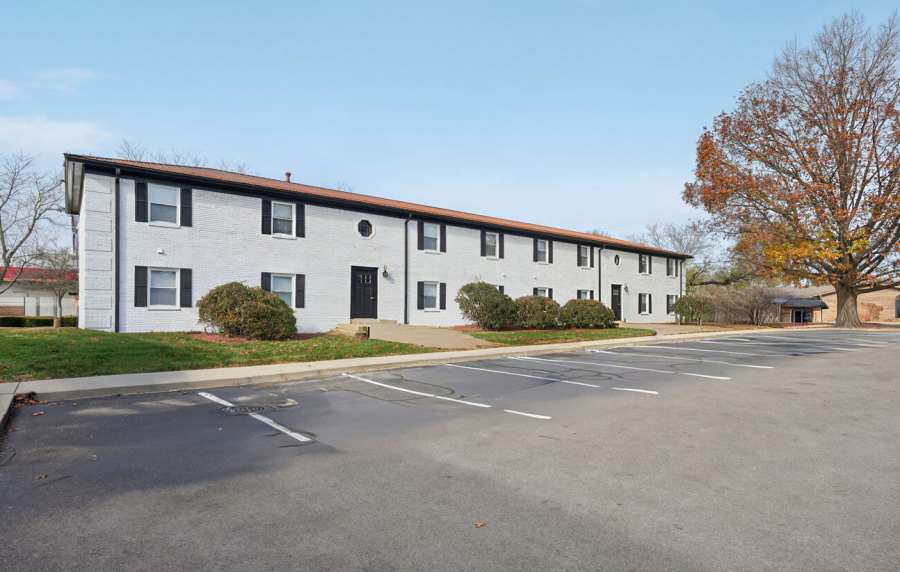 Beautiful exterior view of the apartments at Charleston Square Apartments in Columbus, Indiana