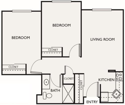 Assisted living two bedroom at Mountlake Terrace Plaza in Mountlake Terrace, Washington