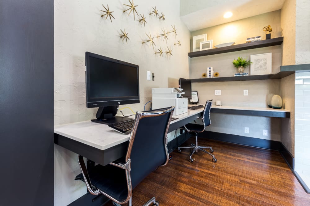 Business center at Marquis at Legacy in Plano, Texas