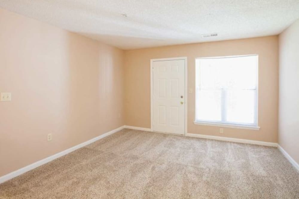 A bright living room at Village on Hill Street in Raleigh, North Carolina