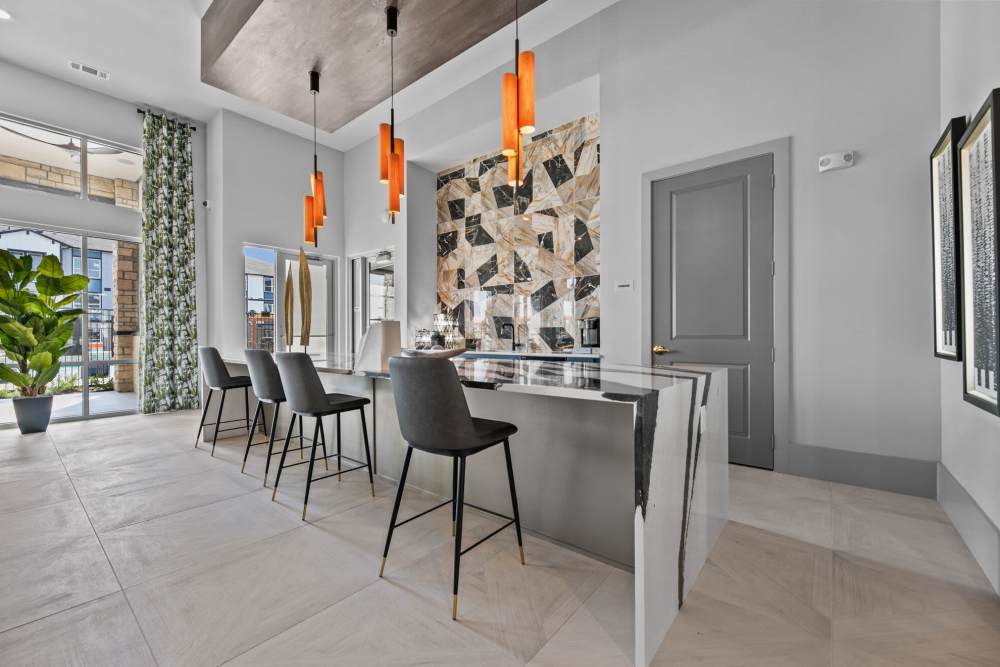 Community kitchen at The Summit at Walnut Creek in Alvarado, Texas