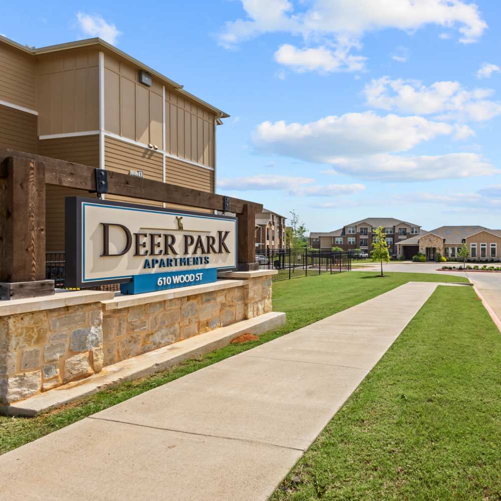 Property signage board at Deer Park in Athens, Texas