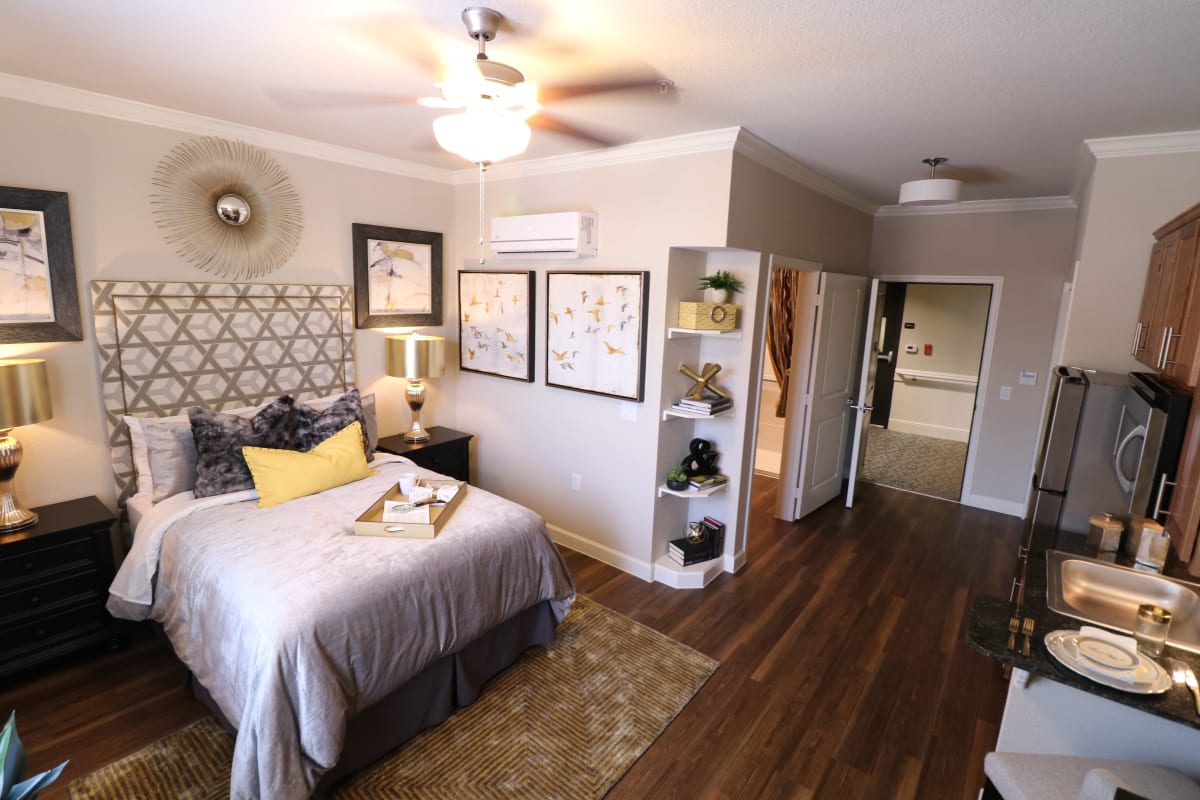 A beautiful bedroom at Landing at Watercrest Shadow Creek Ranch in Pearland, Texas