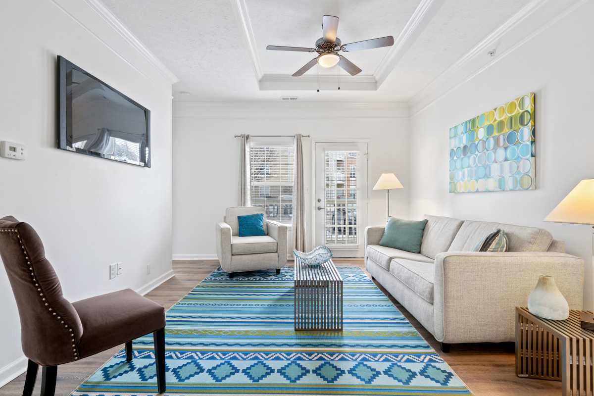 Apartment with ceiling fan at Summerwood on Towne Line, Indianapolis, Indiana